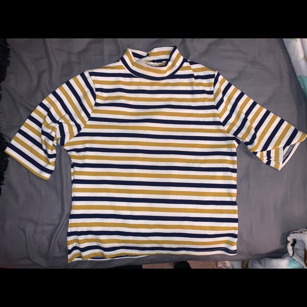 Striped High neck shirt